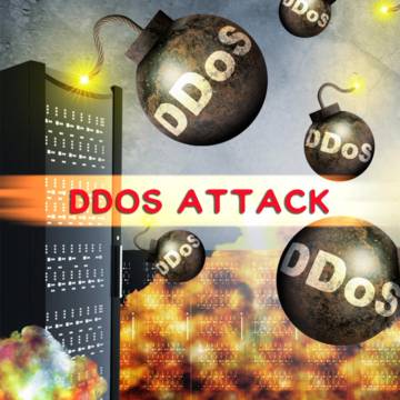 a graphic representation of a DDOS attack